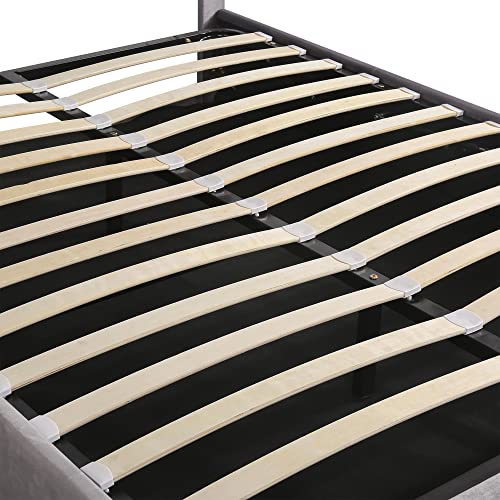 Queen Velvet Upholstered Storage Bed with LED Light G93941