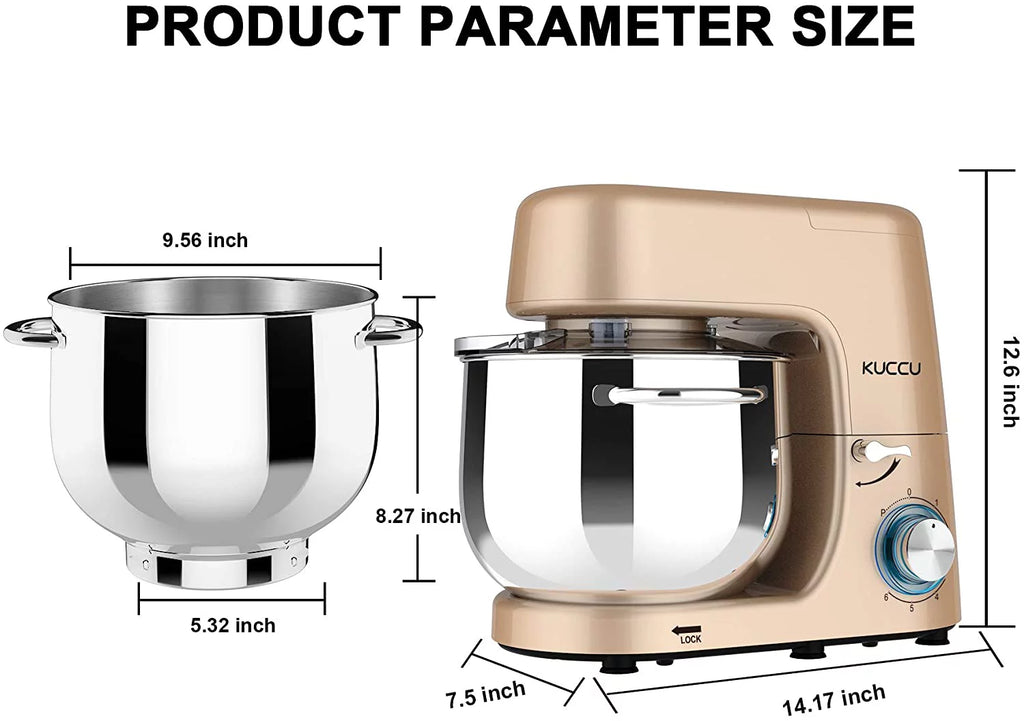8.5 Qt 660W 6-Speed Tilt-Head Electric Stand Mixer with Dough Hook, Flat Beater & Wire Whisk X7215