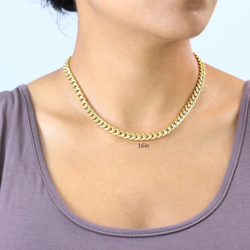 14k Yellow Gold Miami Cuban Link Chain Pendant Necklace K5319