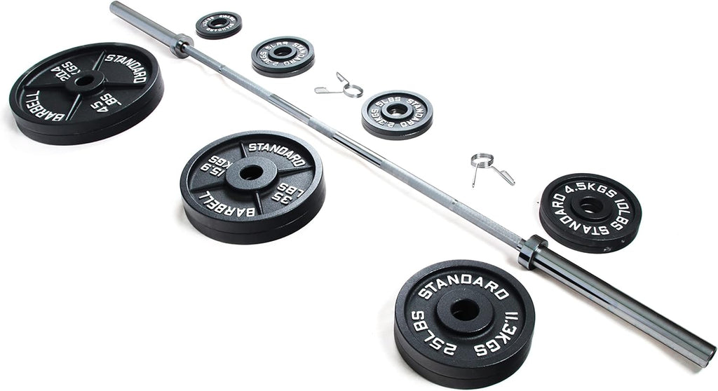 300-Pound Cast Iron Olympic Weight Set with 7FT Olympic Barbell R71185