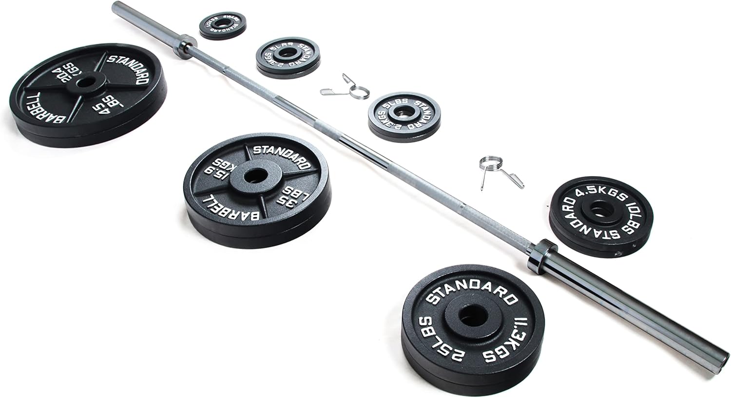 300-Pound Cast Iron Olympic Weight Set with 7FT Olympic Barbell R71185
