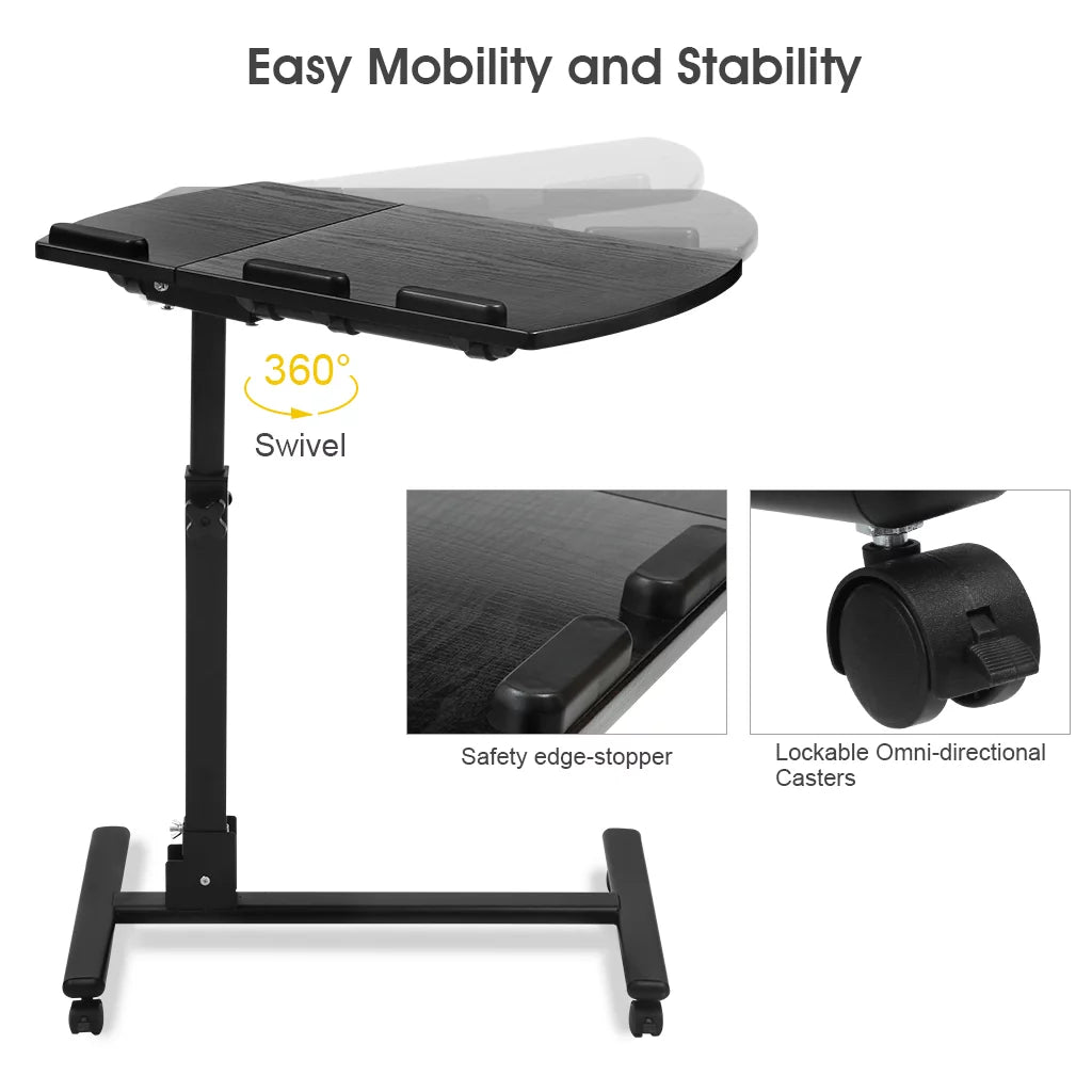 Black Walnut Height Adjustable Mobile Laptop Desk N551