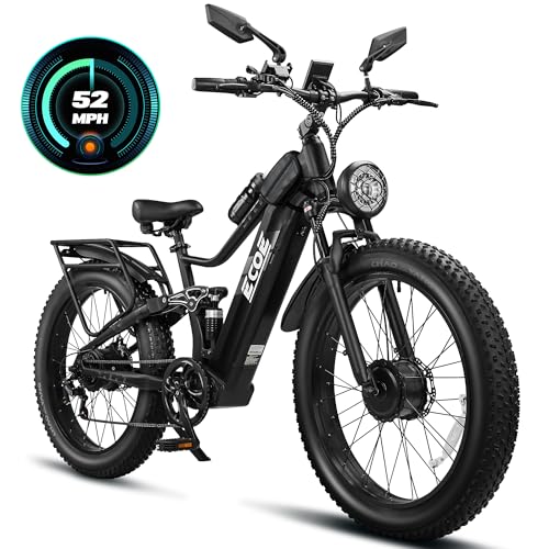 5000W Dual Motor Electric Bike 60V 32AH Battery 26x4 Fat Tire Full Suspension 7-Speed Gear Electric Bicycle A244799