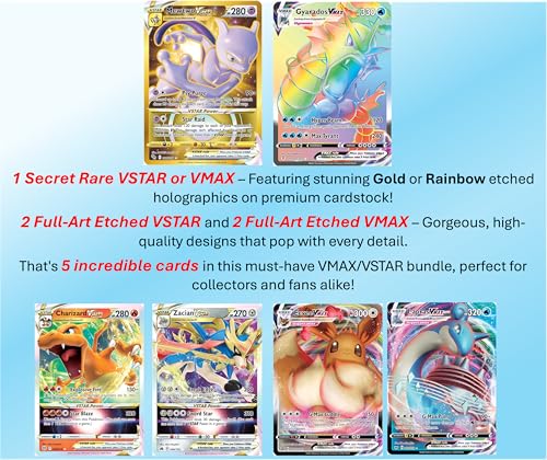 5 Pokemon Card VMAX VSTAR Bundle X7880