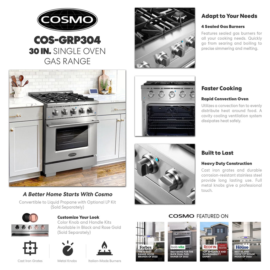 Stainless Steel Gas Range with 4 Burners J9362