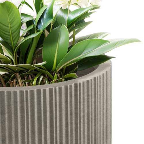 24 Inch Tall Concrete Planter with Drainage Hole L3890