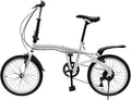 20" White Folding Bicycle with 7 Speed Shifter I852528