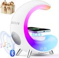 Desk Lamp with Wireless Charger, Bluetooth Speaker Alarm Clock, Color-Changing Ambient Light P53917