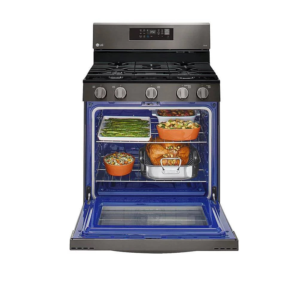 5.8 Cu. Ft. Black Stainless Gas Convection Range B82926