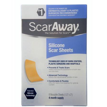 6 Pack Silicone Scar Sheets (1.5 inch x 3 inch) 8 ct R6431