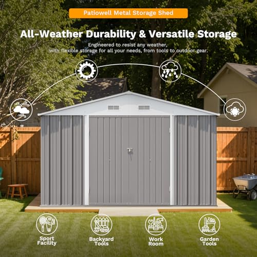 Brown Metal Outdoor Storage Shed V79319