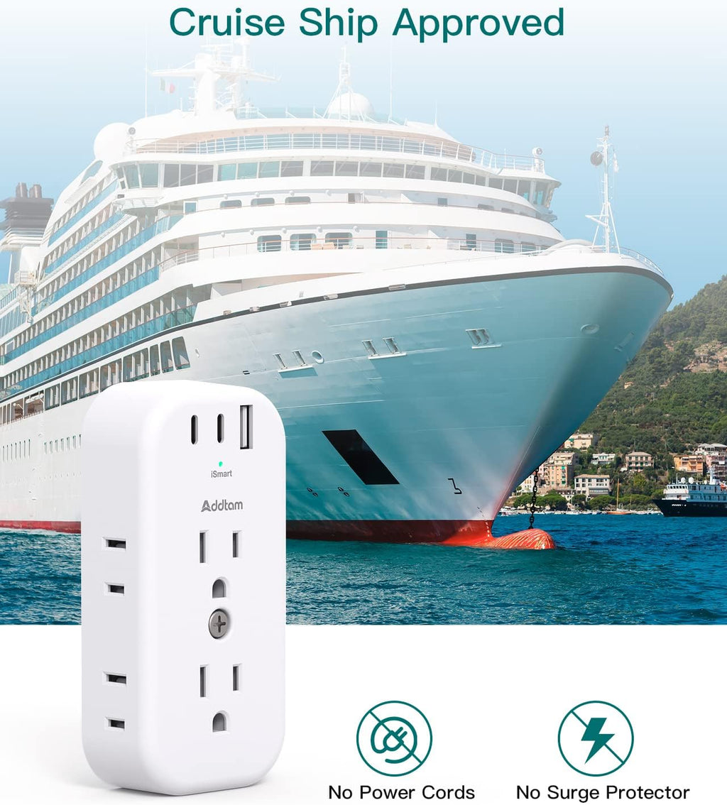 6 Outlet Splitter with 3 USB Wall Charger X338