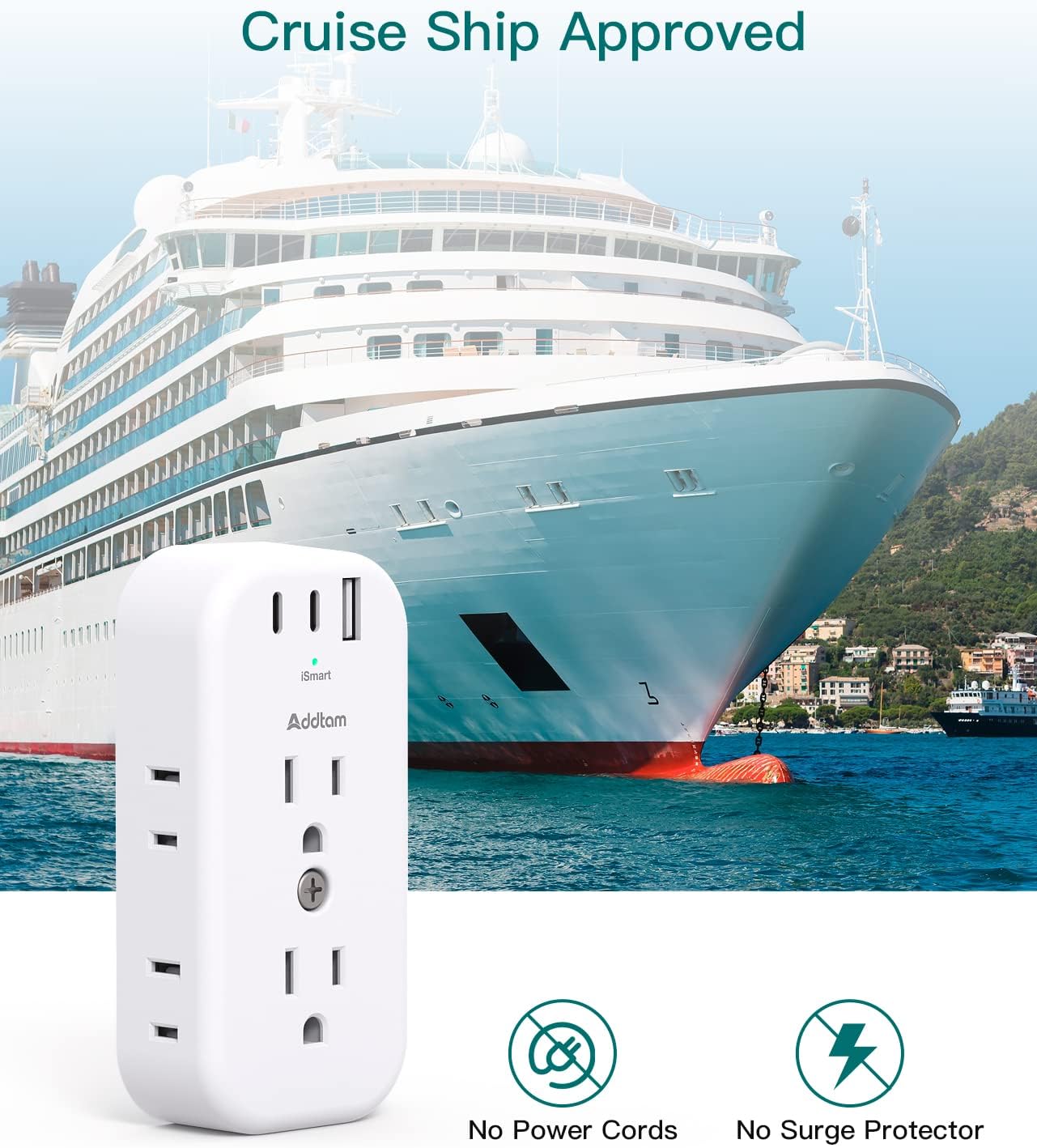 6 Outlet Splitter with 3 USB Wall Charger X338