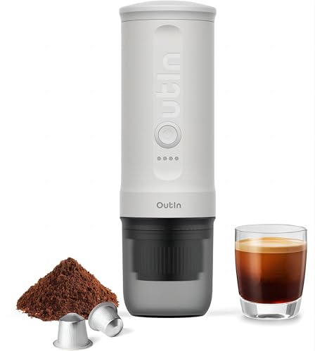Portable Electric Espresso Machine, Travel Coffee Maker, Self-Heating with USB-C, 12V, with Ground Coffee & NS Capsule X632198