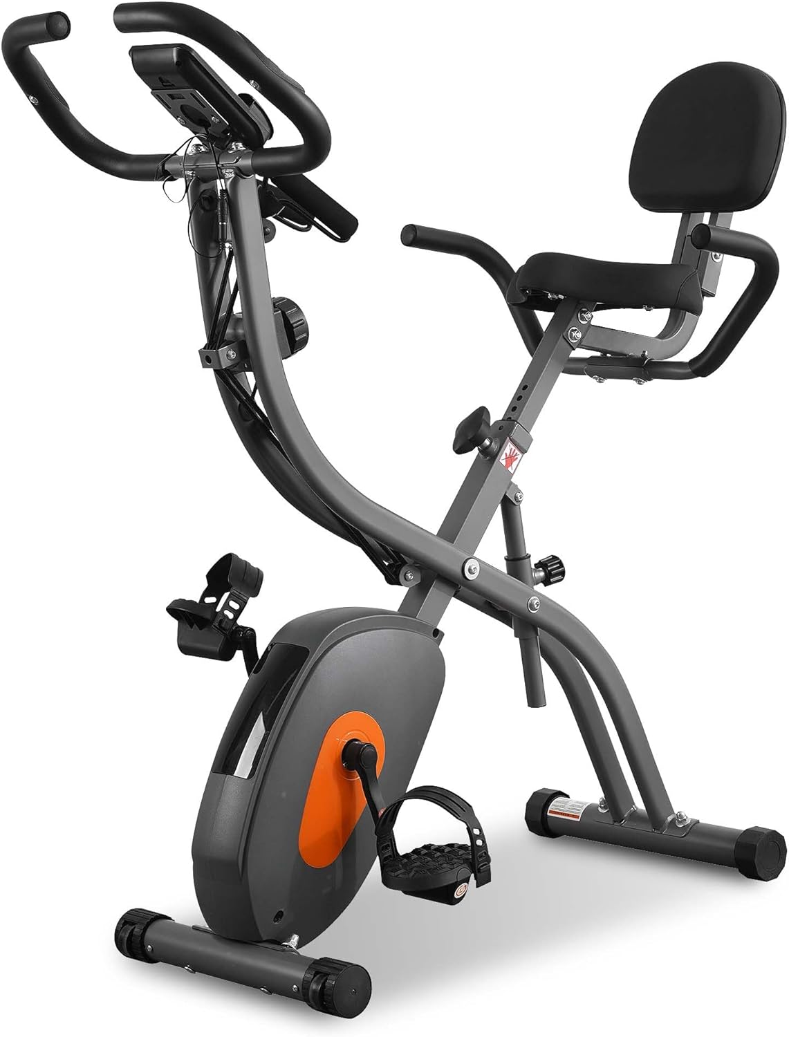 Folding Exercise Bike with Arm Resistance Bands & Pulse Sensor LCD Monitor K4876