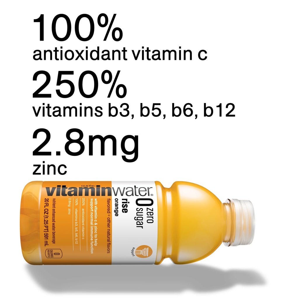 20 fl oz 12 Pack Orange Electrolyte Enhanced Vitamin Water U2519
