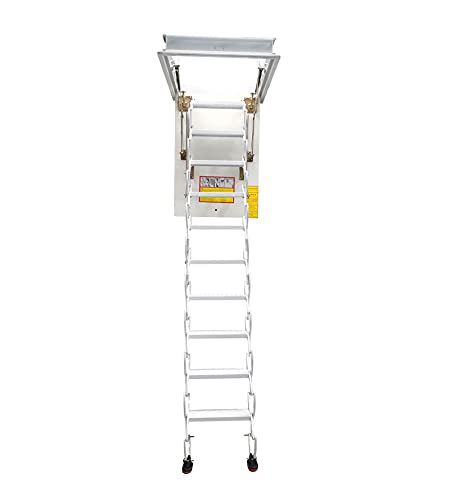 White 13 Steps Retractable Attic Ladder Q37906