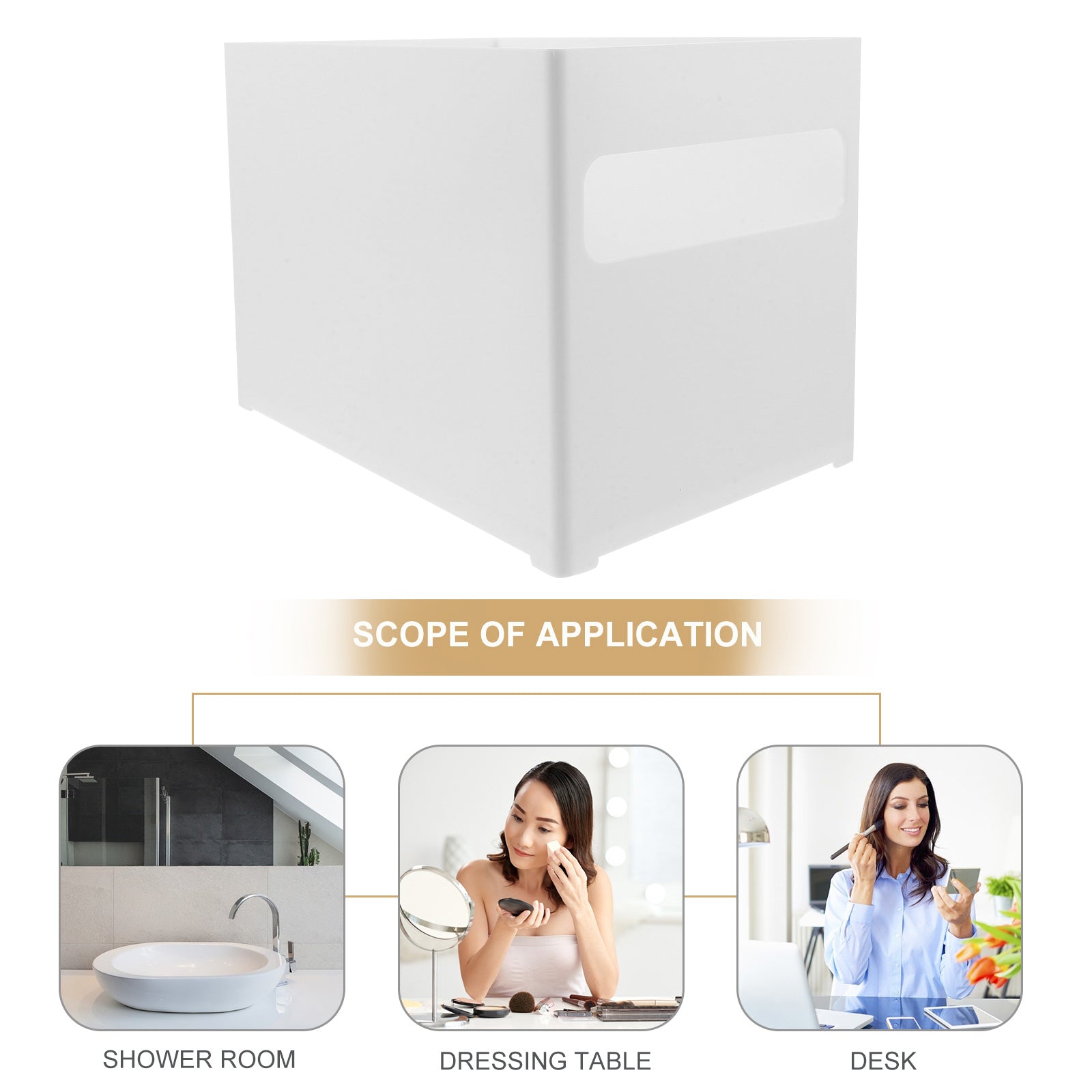 White 21X15X14CM Storage Bin C4422
