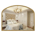 Large Arch Wall Mirror with Beaded Frame, Antique Gold V7254