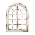 White Arched Window Wood Wall Decor H48247