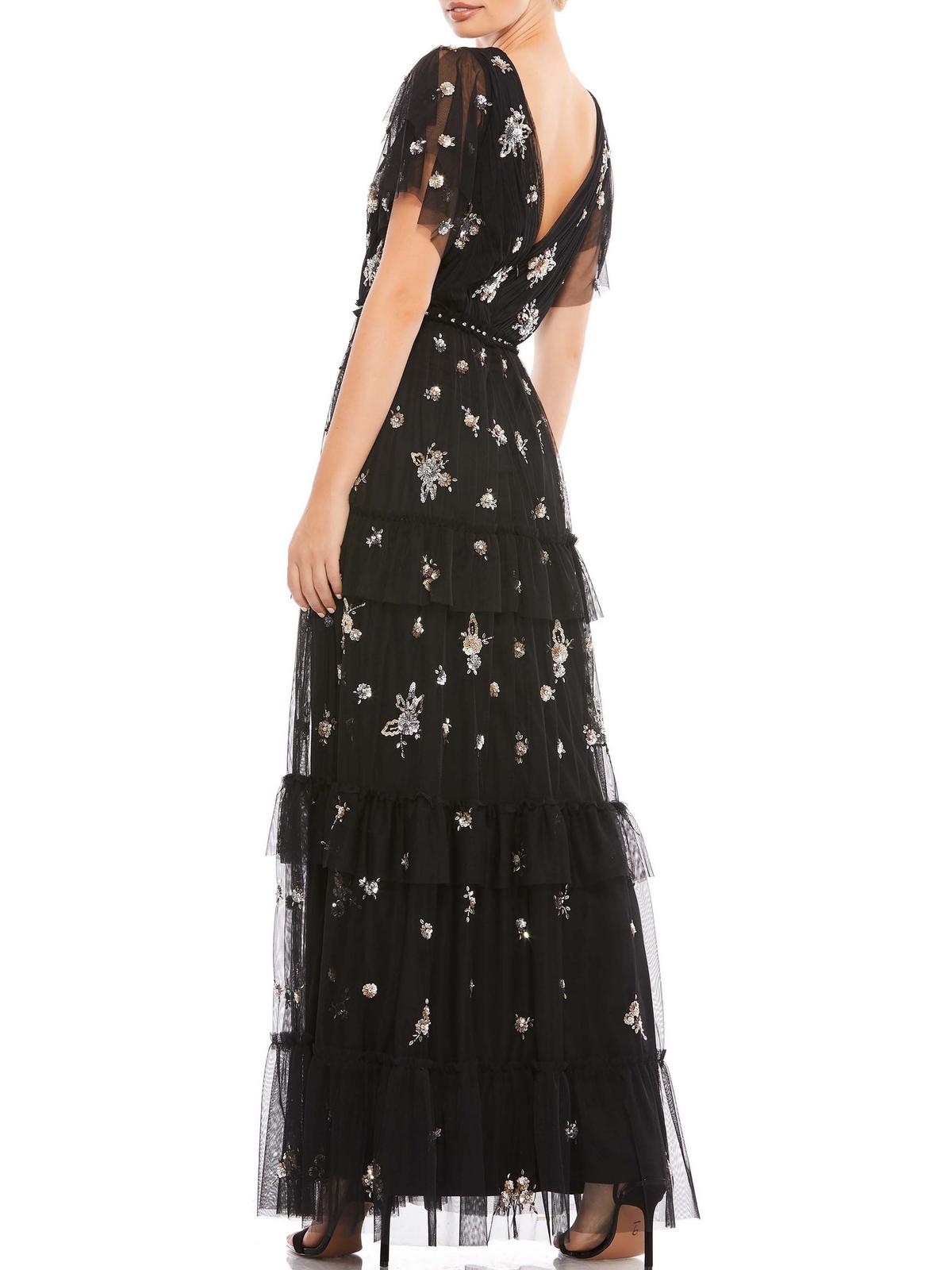 Sequined Long Evening Dress J7947