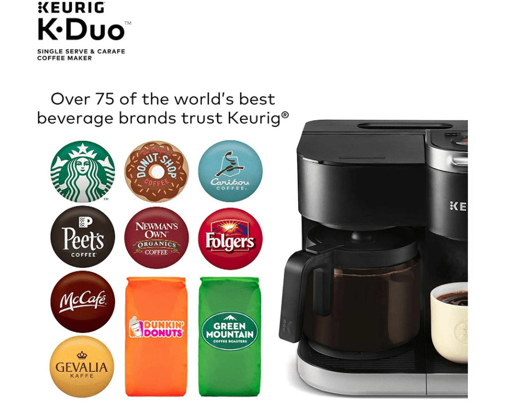 Black Single Serve and 12-Cup Carafe Drip Coffee Brewer T9388
