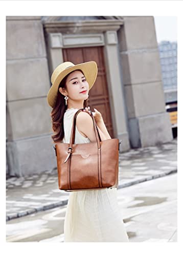 Large Vegan Leather Crossbody Tote Bag H146