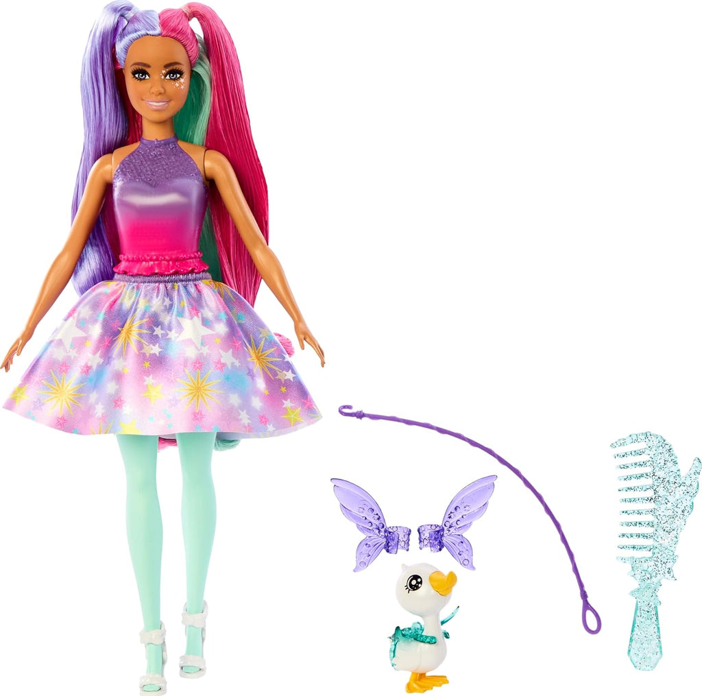 Barbie Doll & Accessories Set with Fantasy Outfit, Pet, Leash & Styling Pieces U9449