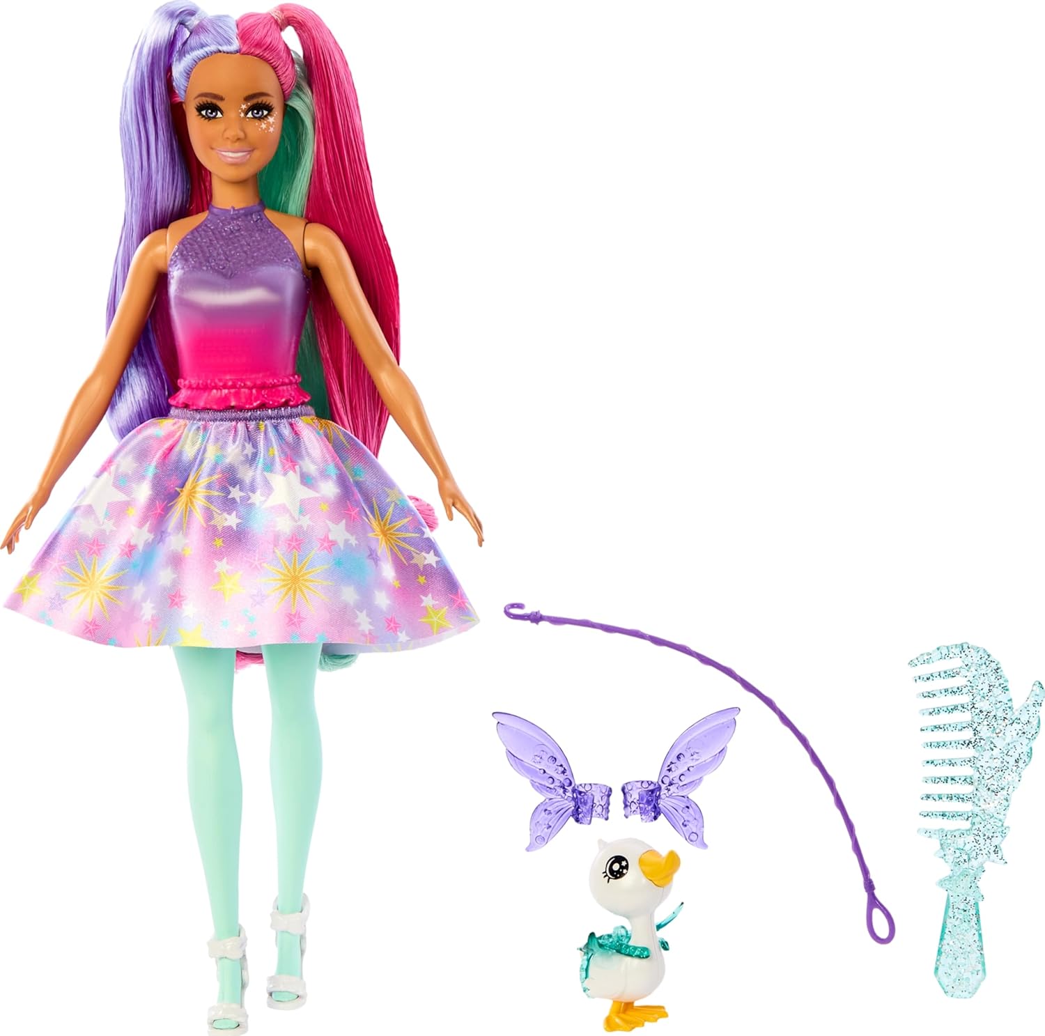 Barbie Doll & Accessories Set with Fantasy Outfit, Pet, Leash & Styling Pieces U9449