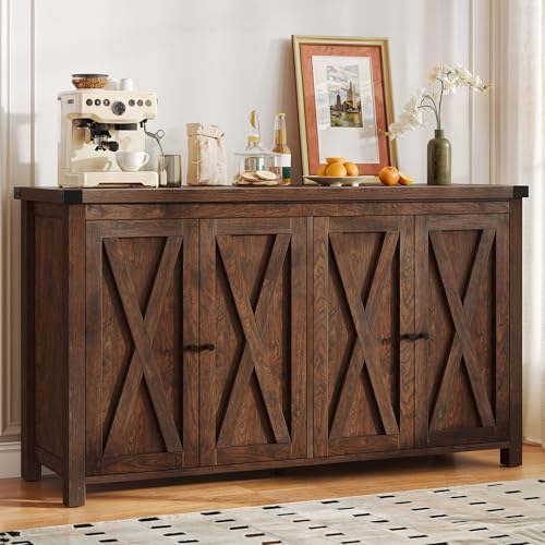 Oak Sideboard Buffet Cabinet with Storage and Doors S314257