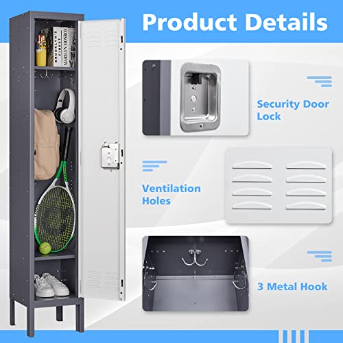 Gray 5 Door Steel Storage Cabinet S1064