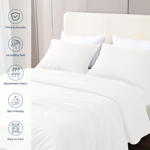 Beige Queen Size 4-Piece Brushed Microfiber Sheet Set with Deep Pocket Q378