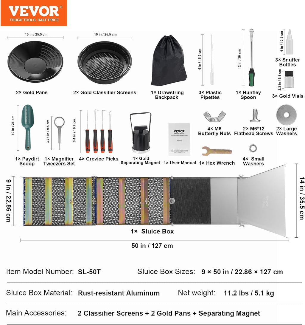 23pc Gold Prospecting Equipment Kit with Gold Pan E785