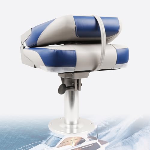 Grey/Red Fold-Down Boat Seat Y7665