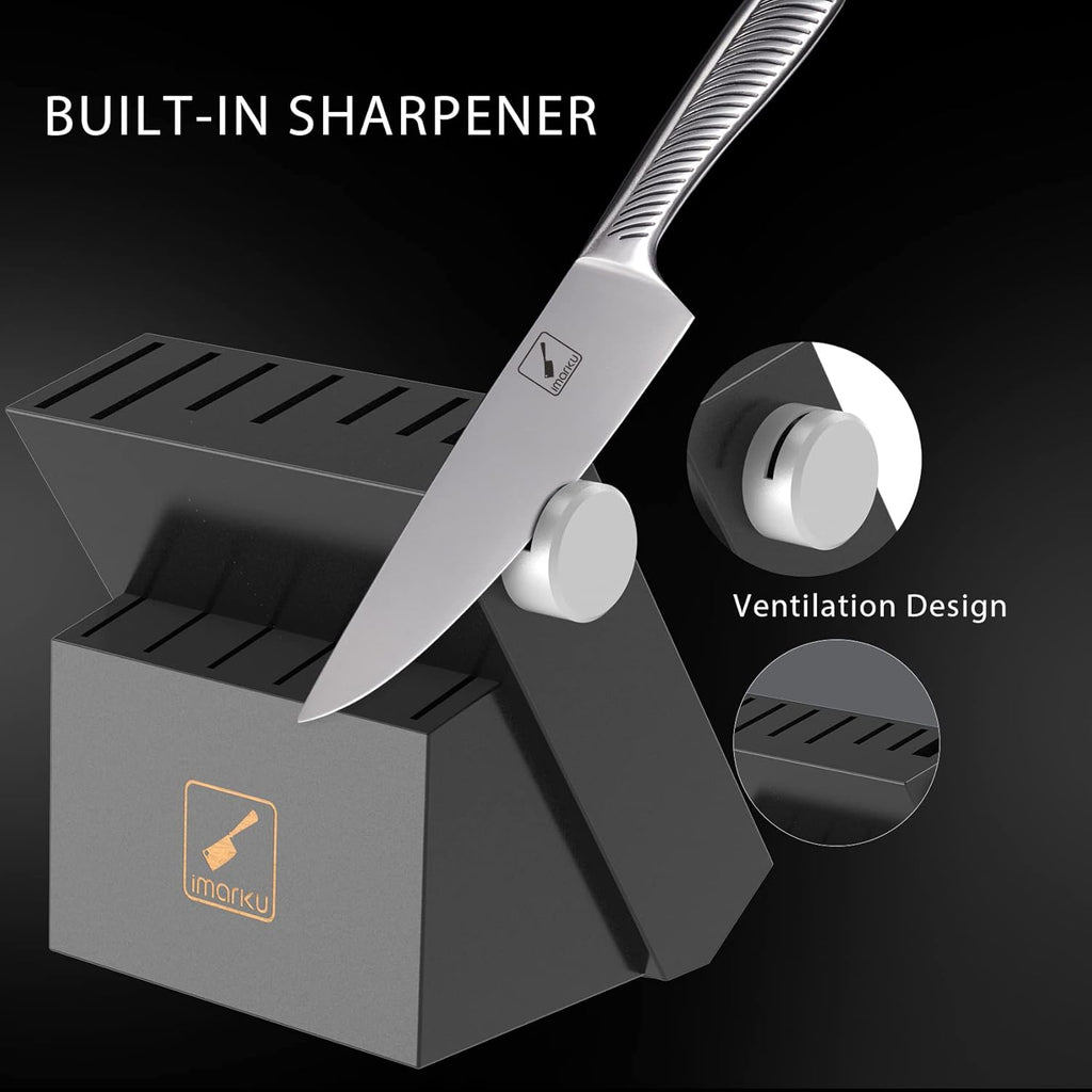 14PCS High Carbon Stainless Steel Kitchen Knife Set with Block U1070