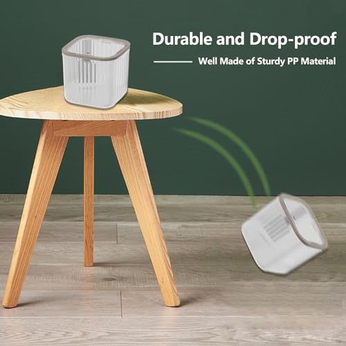 Mini Trash Can with Lid Transparent 0.35 Gallons Small Waste Basket Y913