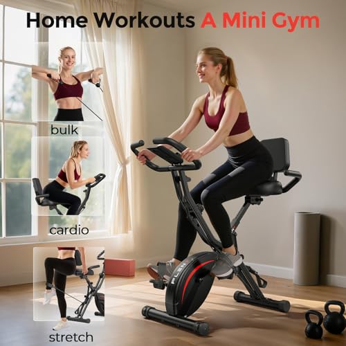 5 IN 1 Folding Exercise Bike with 6.6 LBS Flywheel Z485635