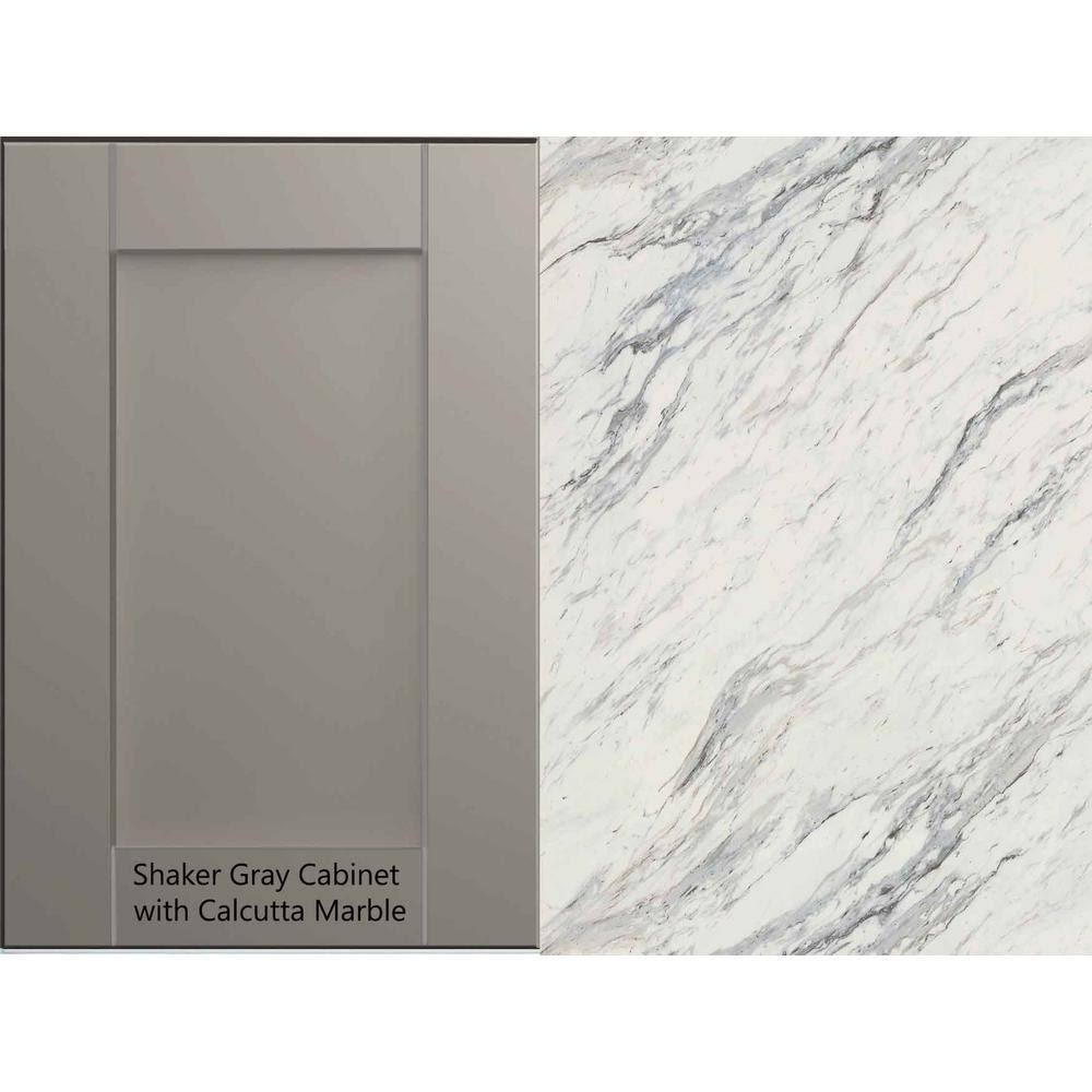 8 ft. Laminate Countertop Kit in Calcutta Marble with Valencia Edge T503847