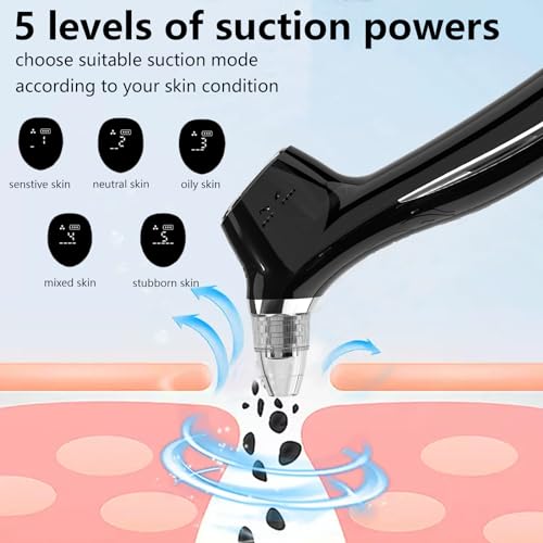 Blackhead Remover Vacuum Face Suction Pore Cleaner with 5 Probes P4135