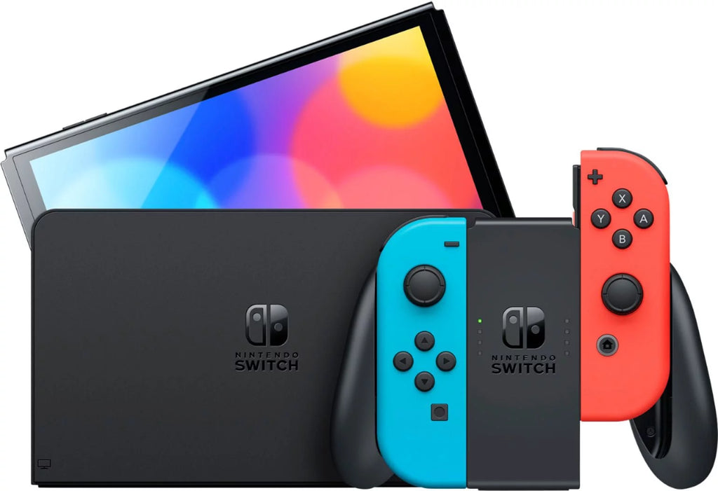 Nintendo Switch OLED Model Neon Red & Blue Joy Con 64GB Console O78649