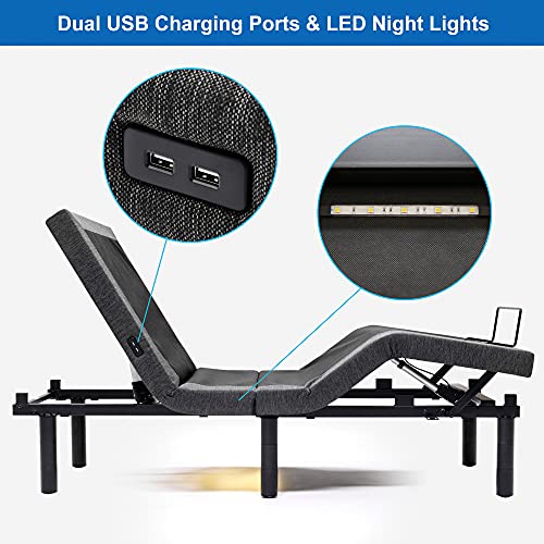 Adjustable Bed Frame Twin XL with Dual Motors and Wireless Remote Control O421