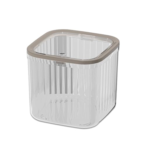 Mini Trash Can with Lid Transparent 0.35 Gallons Small Waste Basket Y913