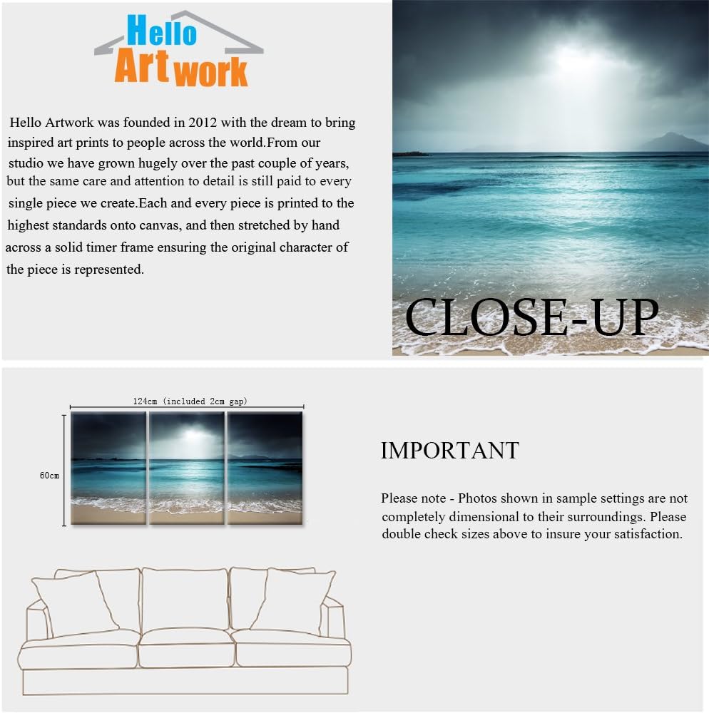 Blue Sea Canvas Wall Art H390