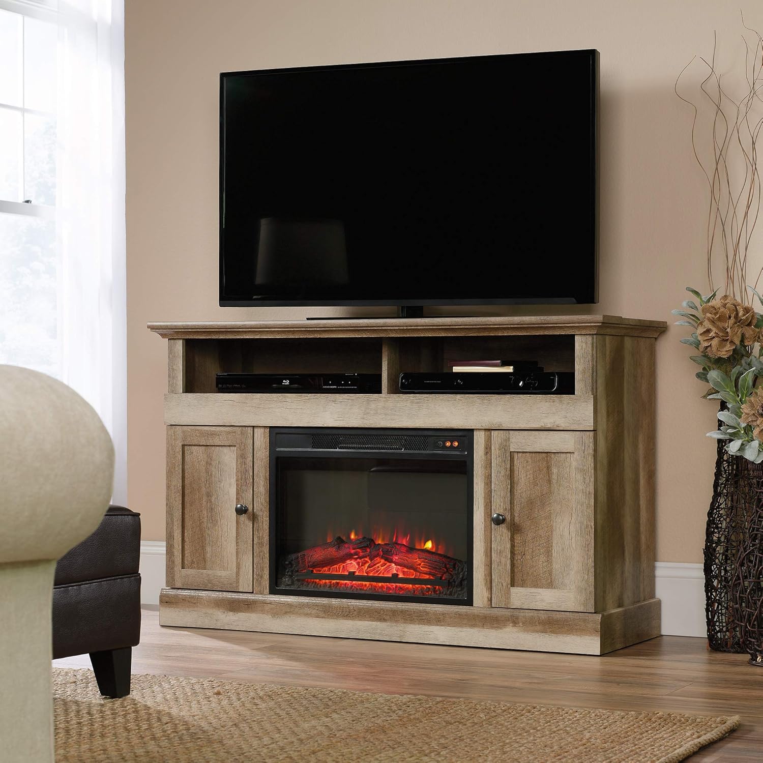 Media Fireplace for TVs up to 60", Lintel Oak finish U370423