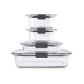 Glass Storage Set of 4 Food Containers with Lids G373837