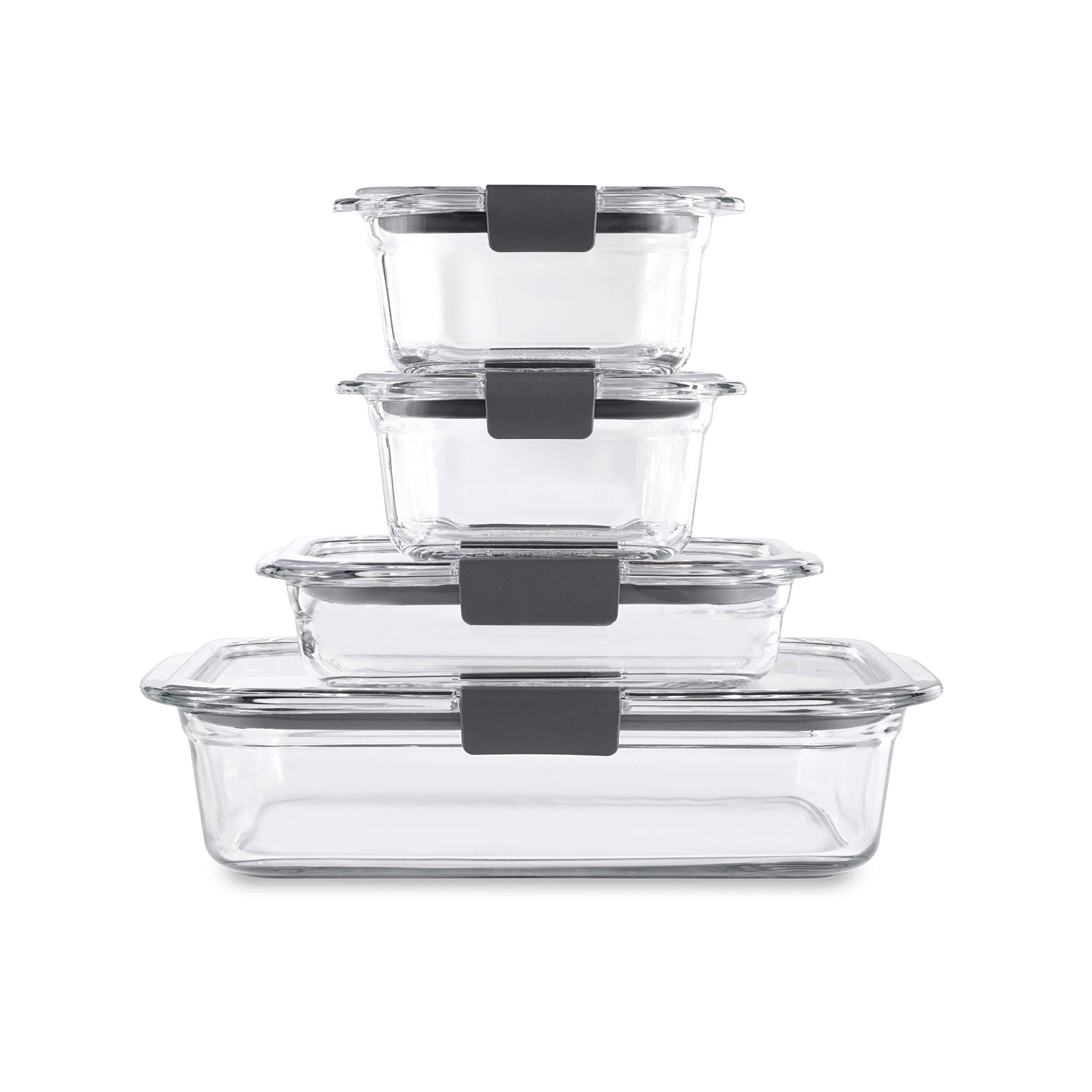 Glass Storage Set of 4 Food Containers with Lids G373837