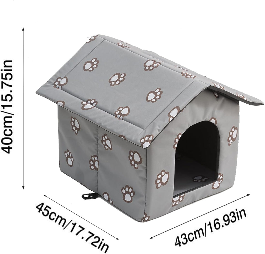Grey Large Weatherproof Insulated Cat House G93462
