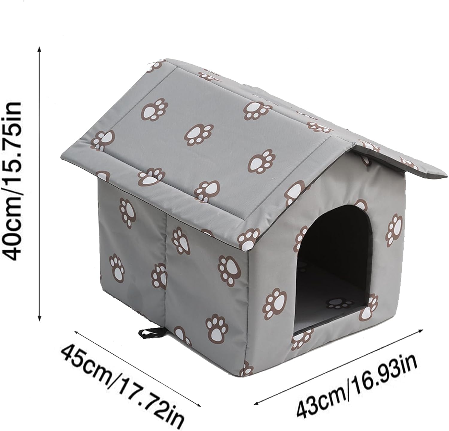 Grey Large Weatherproof Insulated Cat House G93462