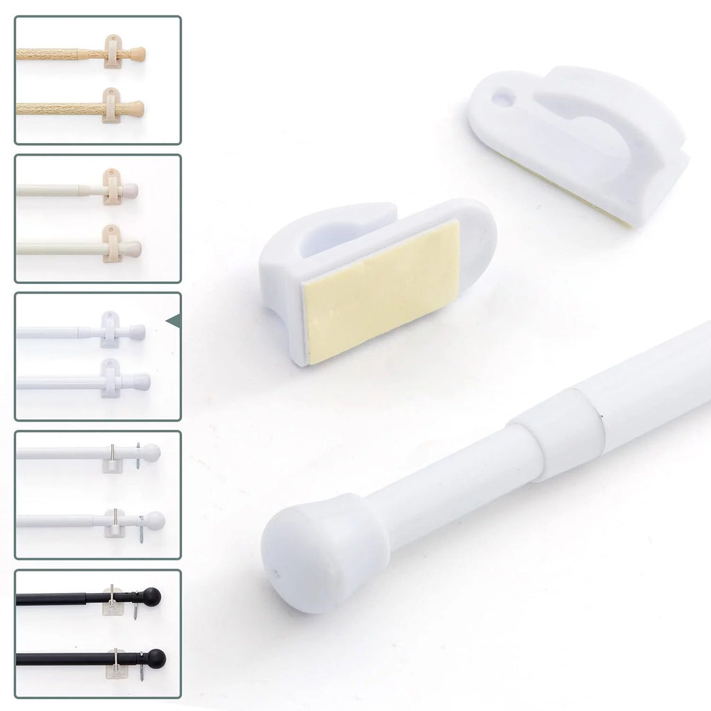 White 26" - 48" Adjustable Door Curtain Rods N732