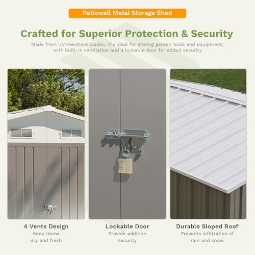 Brown Metal Outdoor Storage Shed V79319